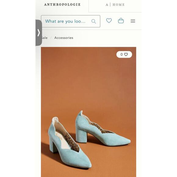 Anthropologie Seychelles  blue suede heels - Picture 2 of 7